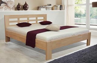 Dvoulůžková masivní postel VANESA 180x200 cm bez roštu a matrace buk