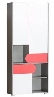 FUTURO F2 šatní skříň s regálem grafit/bílá/výběr barev