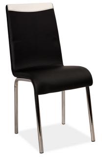 Jídelní čalouněná židle H-161 černá/bílá