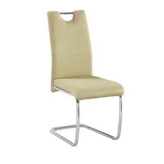 Jídelní židle, zelená látka, světlé šití / chrom, ABIRA NEW