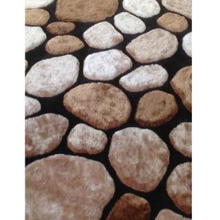 Koberec, hnědá / černá, 200x300, PEBBLE TYP 2