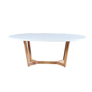 Konferenční stolek, bílá extra vysoký lesk HG / dub sonoma, GLOSY