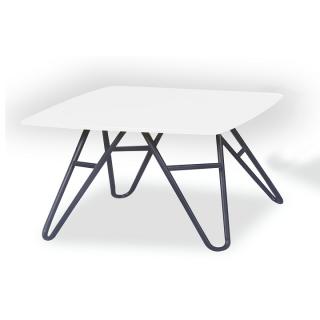 Konferenční stolek, bílá vysoký lesk / černá,,KANER 2