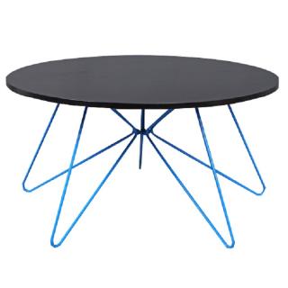 Konferenční stolek, černý dub / modrá, MIKKEL