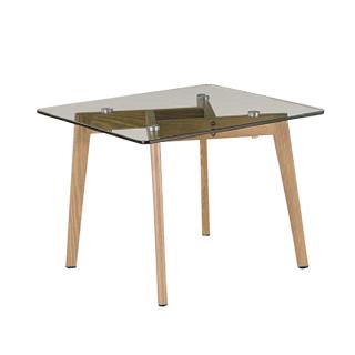 Konferenční stolek, sklo / kov s úpravou buk, PEDREK Typ 1