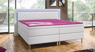 Luxusní manželská postel CARRY 160 cm vč. roštu, matrace  eko bílá