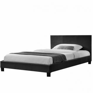 Manželská postel, černá, 160x200, NADIRA