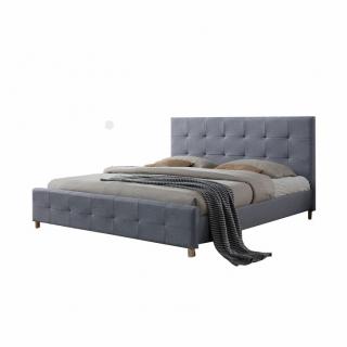 Manželská postel, šedá, 180x200, BALDER