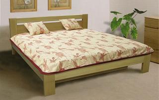 Masivní manželská postel TIBOR 2 180x200 cm vč. roštu a ÚP Ořech