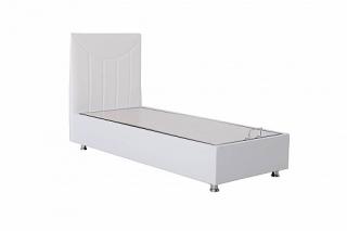 Moderní čalouněná postel BASE 90x200 cm vč. roštu, matrace a ÚP bílá
