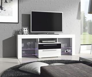 Moderní TV stolek HAVANA PLUS  černá lesk/bílá