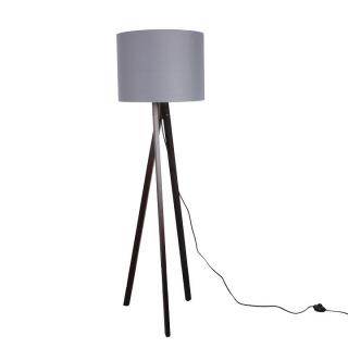 Stojací lampa, šedá / dřevo černé, LILA Typ 10