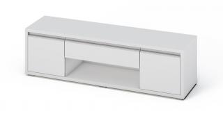 Televizní stolek SOLETO bílá/bílý lesk