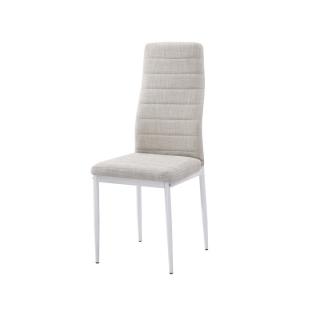 Židle, béžová látka / bílý kov, COLETA NOVA