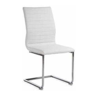 Židle, bílá ekokůže / chrom, OTILA