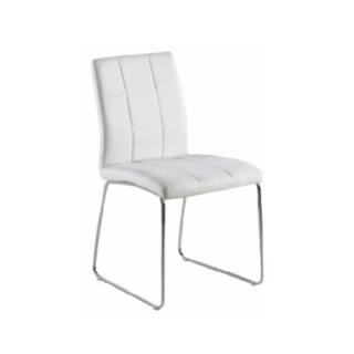 Židle, bílá textilní kůže / chrom, SIDA