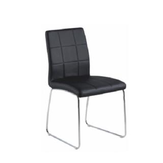 Židle, černá textilní kůže / chrom, SIDA