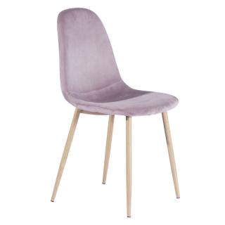 Židle, růžová látka / kov s povrchovou úpravou buk, Makaria
