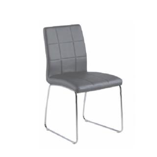 Židle, šedá textilní kůže / chrom, SIDA