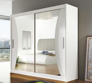 Zrcadlová šatní skříň BEGA 5 - šířka 180 cm Bílá