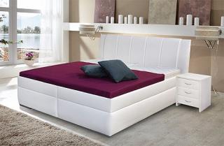 Zvýšená manželská postel BIBIANA 2 140x200 cm vč. roštu a ÚP eko bílá