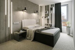 Zvýšená manželská postel BIBIANA 2 140x200 cm vč. roštu a ÚP eko černá/bílá