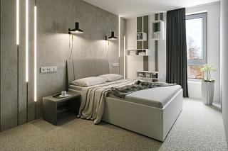 Zvýšená manželská postel BIBIANA 2 160x200 cm vč. roštu a ÚP eko bílá/šedá