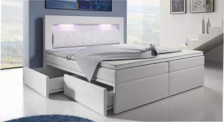 Zvýšená postel CHARLOTTE III 140 cm vč. matrace, roštu a ÚP eko bílá