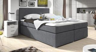 Zvýšená postel SAM 160 cm vč. roštu, matrace a ÚP eko černá