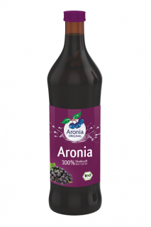 Arónie BIO (černý jeřáb, jeřabina), 100% přímo lisovaná šťáva, 0,7 litru