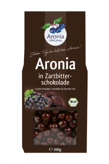 Arónie BIO (černý jeřáb, jeřabina), sušené plody v hořké čokoládě 200 g