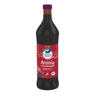 Arónie (černý jeřáb,jeřabina) + Granátové jablko BIO,100%  čistá šťáva 0,7 litru