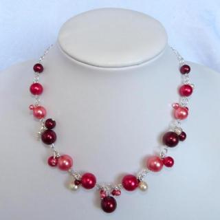 Náhrdelník - červené perličky