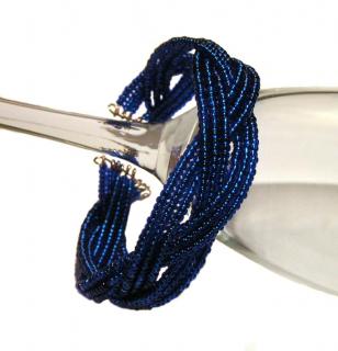 Náramek - pletený modrý