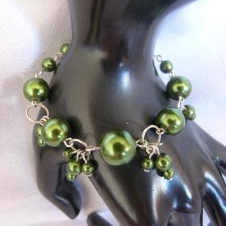 Náramek - zelené perličky