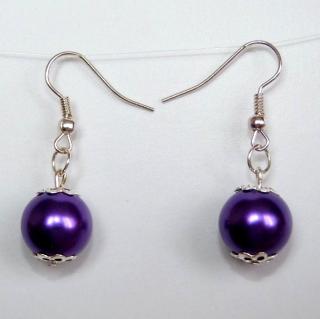 Náušnice - fialové perličky II.