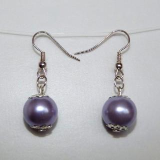 Náušnice - světle fialové perličky