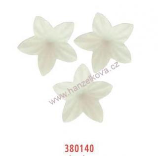 Dekorace z jedlého papíru - květ mini bílý 50ks