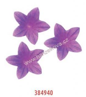 Dekorace z jedlého papíru - květ mini stínovaný fialový 50ks