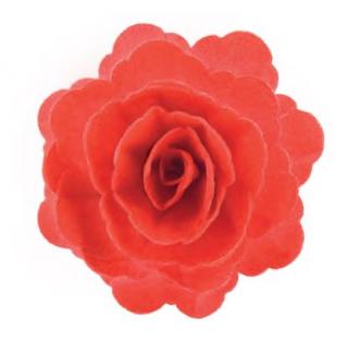 Dekorace z jedlého papíru Růže čínská XL červená