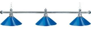 Kulečníková lampa Evergreen 3x stínidlo modré