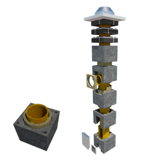 Komín 160mm/6m (4,5+1,5) prstence PRO černá