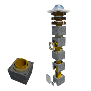 Komín 180mm/6m (4,5+1,5) prstence PRO hnědá
