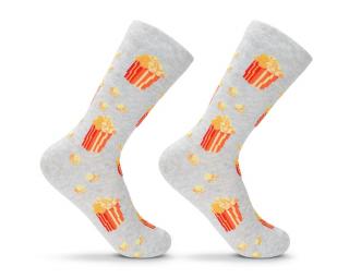 crazy ponožky s veselým motivem - šedé popcorn 24-38