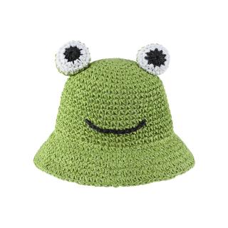 dětské veselý klobouček vel. 52-54 cm - žabka - zelenýhnědý