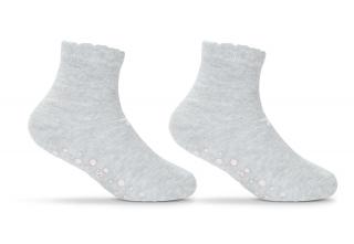 dívčí polofroté ponožky s protiskluzem šedé s hvězdičkou