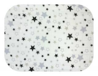 osuška tetrová BAMBUSOVÁ hvězdičky šedé a černé 120x120 cm