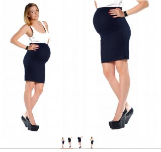 těhotenská sukně černomodrá granátová - téměř černá