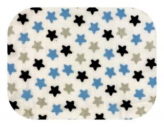 tetrové pleny BAMBUSOVÉ hvězdičky s modrou 60x60 cm