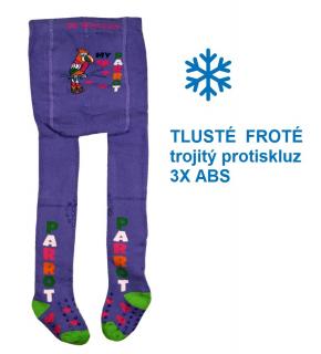 zateplené froté punčocháče s trojitým protiskluz.  fialové parrot 3xABS 92/98